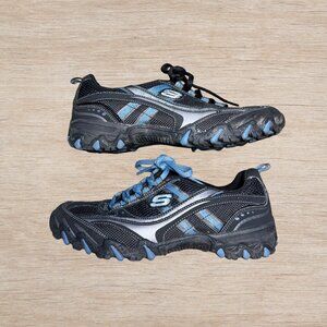 Skechers Black Blue Contrast Sneakers Trainers Women’s Size 6.5
